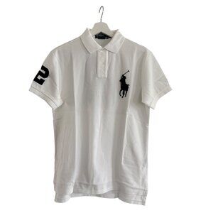 Ralph Lauren Big Pony Cotton Mesh Polo White Medium NEW
